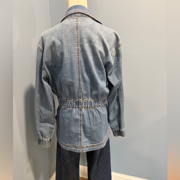 Knox Rose Fitted Waist Denim Zip Front Utility Jacket Size S - Picture 9 of 9